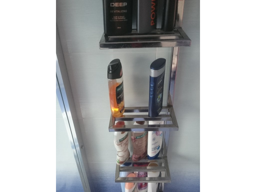 Nerezová polička na šampóny vhodná do každej kúpeľne